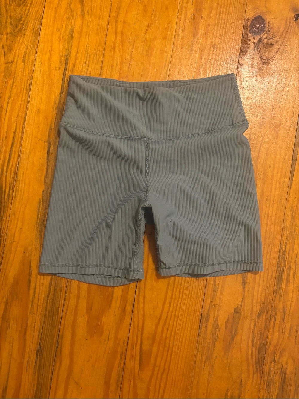 Old Navy Ribbed High-Waist Bike Shorts - Slate Gray Blue